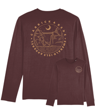 Load image into Gallery viewer, Burgundy Emerald Isle Apparel Long Sleeve T-Shirt