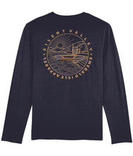 Load image into Gallery viewer, Navy Emerald Isle Apparel Shuffler Long Sleeve T-Shirt