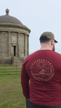 Load image into Gallery viewer, Burgundy Emerald Isle Apparel Long Sleeve T-Shirt
