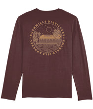 Load image into Gallery viewer, Burgundy Emerald Isle Apparel Shuffler Long Sleeve T-Shirt
