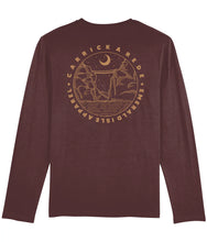 Load image into Gallery viewer, Burgundy Emerald Isle Apparel Shuffler Long Sleeve T-Shirt
