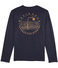 Load image into Gallery viewer, Navy Emerald Isle Apparel Shuffler Long Sleeve T-Shirt
