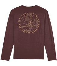 Load image into Gallery viewer, Burgundy Emerald Isle Apparel Shuffler Long Sleeve T-Shirt
