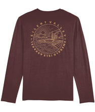 Load image into Gallery viewer, Burgundy Emerald Isle Apparel Shuffler Long Sleeve T-Shirt
