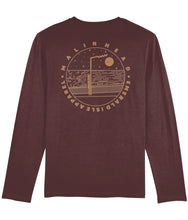 Load image into Gallery viewer, Burgundy Emerald Isle Apparel Shuffler Long Sleeve T-Shirt
